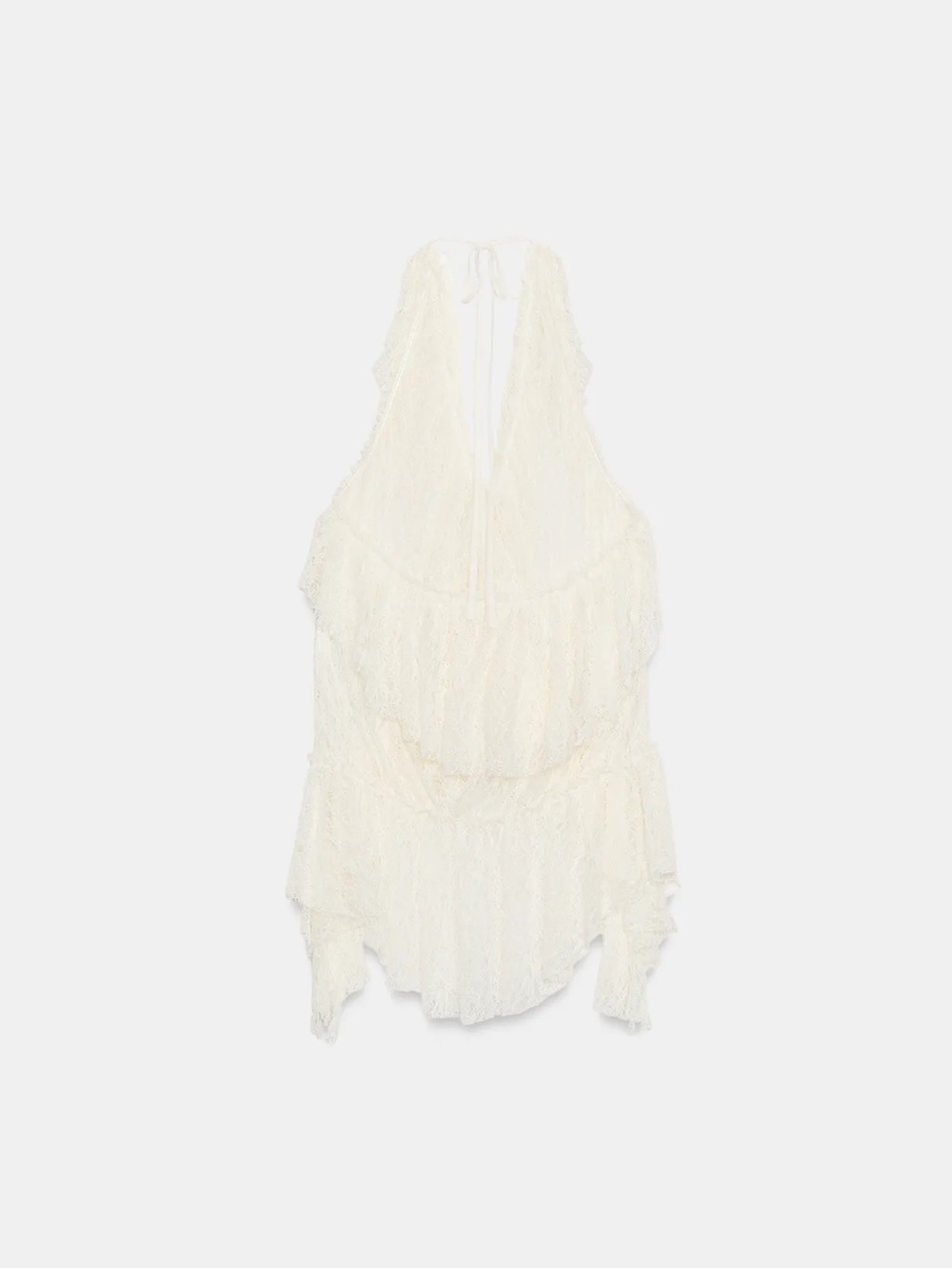 Zara RUFFLED LACE TOP - Picture 6 of 7
